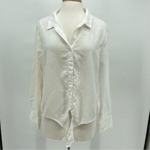 Cloth & Stone White Button Top White Size Large